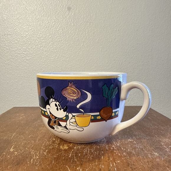 DISNEY Large Latte Cup & Saucer Minnie Mouse Vegetable Soup‎ Coffee Mug - Picture 9 of 9